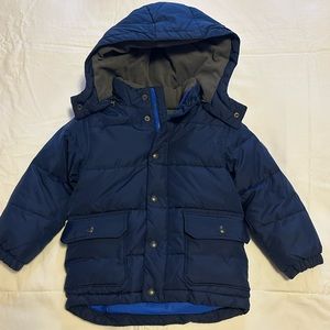 Gap Boys Blue Cold Weather Down Puffer Winter Fleece Lined Jacket 4T